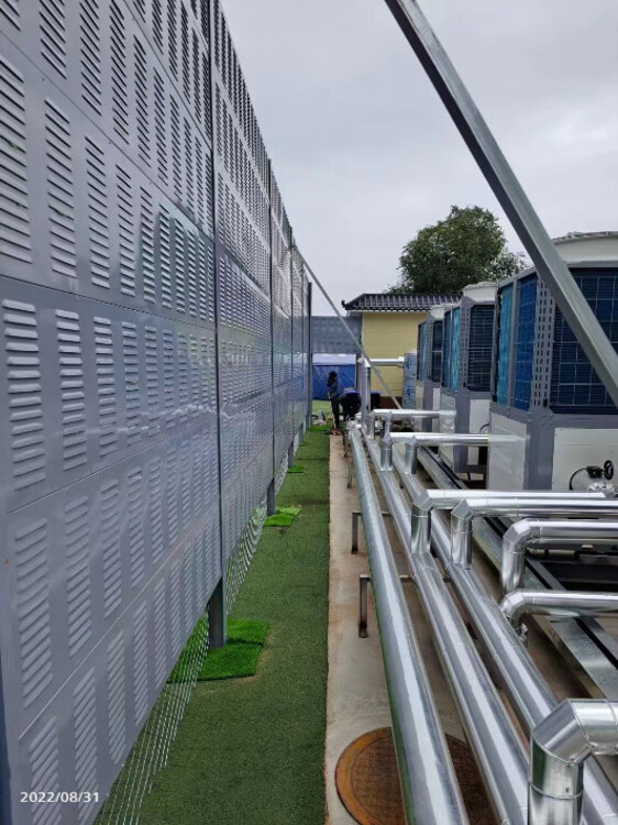 樓頂空調(diào)室外機降噪隔音網(wǎng)安裝金屬聲屏障百葉孔吸隔音板隔音墻-黃頁8